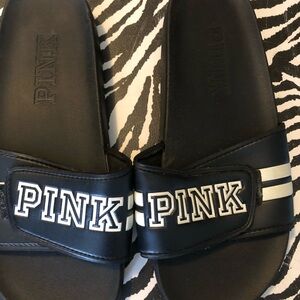 PINK Victoria's Secret Black and White Slides
